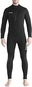 Wetsuit 5mm Neoprene Full Wetsuit for Men Front Zip Long Sleeve Warm Swimwear for Swimming Diving Water Sports