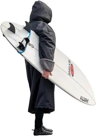 Malo'o Adult Long Sleeve Sherpa Fleece Lined Surf Parka-Waterproof and Windproof-Changing Robe - Swim Parka - Multiple Sizes