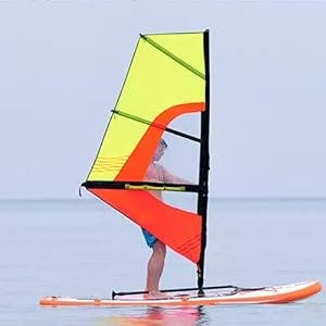 Surf's Up! Catch the Waves with the Inflatable 10ft. SUP Sailboat Windsurfi
