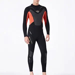 UXZDX Wetsuit 3mm Men Neoprene Long Sleeves Dive Suit Men's Full Body Perfect Swimming Scuba Diving Snorkeling Surfing Orange