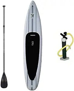 Tower Xplorer Inflatable 14' Stand Up Paddle Board - (8 Inches Thick) - Universal SUP Wide Stance - Premium SUP Bundle (Pump & Adjustable Paddle Included) - Non-Slip Deck - Youth and Adult