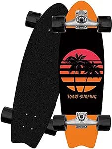 Cruiser Complete Skateboard Carver Surfskate for Beginners and Professional 8 Layer Maple Concave Fancy Longboard CX4 Truck Trick Skate Board, ABEC-9 Ball Bearings, 81 x 25cm, Bearings Load 150KG