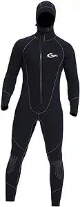 Colaxi Hooded 7mm Neoprene Swetsuits + Keep Warm Wet Suit Swimsuit Thickened Diving Full Wetsuit for Kayaking Men Scuba Water Sport Swimming, XXL