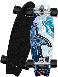 Carver Surfskate Cruiser Skateboards for Beginners and Professional 8 Layer Maple Brush Street Dance Board CX4 Truck Trick Skate Board Complete Longboard for Teens Kids 81x25cm, ABEC-9 Bearings