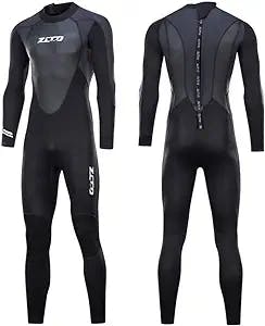 Mens/Womens Wetsuit 3mm Neoprene Full Length Wetsuits One Piece Back Zipper Diving Suit Long Sleeve Plus Size Wet Suits for Sea Swimming Kayak Snorkeling