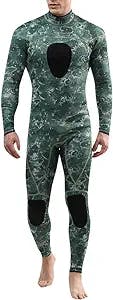 Spearfishing Wetsuit for Mens 3mm Camouflage One Piece Neoprene Diving Suit for Water Sport Swimming Surfing