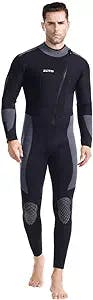 Wetsuit 5mm Neoprene Full Wetsuit Front Zipper for Men Diving Snorkeling Scuba Surfing