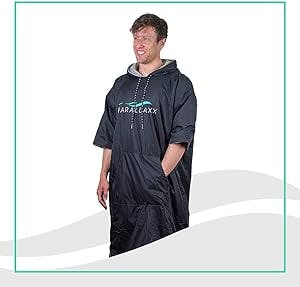 Parallaxx All Weather Surf Poncho Changing Robe | Water Wind Proof Thick Warm Cotton Wetsuit Robe for Surfing Scuba Wake Kite Board Swim