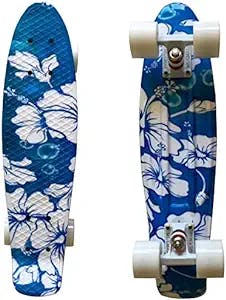 The LMAI 22'' Mini Cruiser Skateboard Graphic Flower Floral Board Complete 