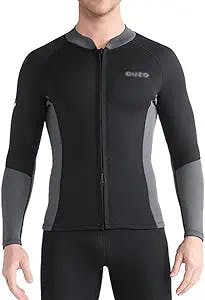 Wetsuit Top Jacket Men 1.5mm Neoprene Long Sleeve Swimsuit Jacket for Diving Surfing Kayaking Swimming