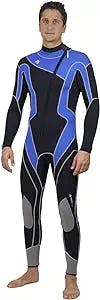 Aqua Polo Manta Ray Wetsuit for Men | Scuba Diving | 3 mm SC Neoprene | 4-Way Super Stretch | Neck Cuff Ankle Gaskets