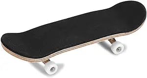 GLOGLOW Finger Skateboard, Wooden Original Ecological Mini Skateboard Hand Held Simple Operation Toy Professional Roller Skateboard Kit(White)