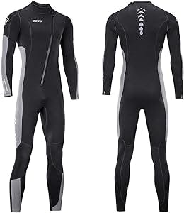 Men and Women Wet Suit 3mm Neoprene Diving Wetsuit with Front Zipper for Scuba, Surfing, Cold Water