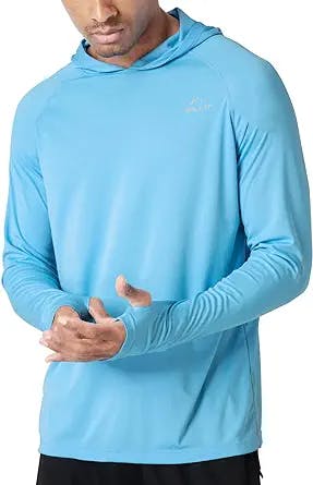 Willit Men's UPF 50+ Sun Protection Hoodie Shirt Long Sleeve SPF Fishing Outdoor UV Shirt Hiking Lightweight