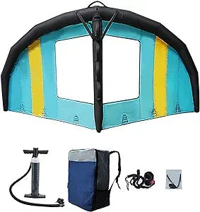 Foil Wing Kite Handheld Inflatable Wing Foil Kitesurfing Wingsurfer Kite for Snow Surfing Ski Surfing and has a Backpack, Surf Leash and Repair Kit with Window Design