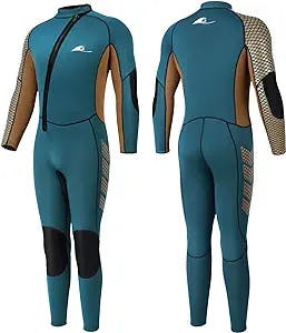 Wetsuit 3mm Wet Suits for Men, Neoprene Full Diving Suits, Front Zip Full Body Keep Warm Wetsuits, for Diving Snorkeling Surfing Swimming Water Sports