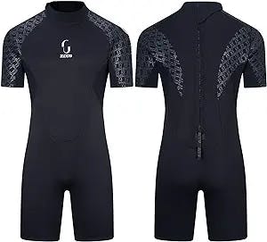 Mens 3mm Shorty Wetsuit Womens Full Body Diving Suit Back Zip Dive Skin for Diving Canoe Spearfishing Surfing Snorkeling Swimming Suits