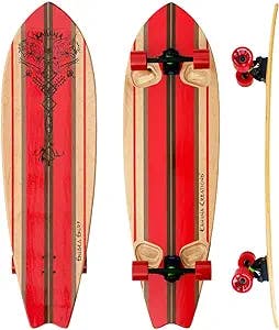 Kahuna Creations Shaka Surf Longboard Skateboard Speed Cruiser for Cruising and Carving 46” Fully Assembled Ready to Ride