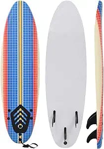 vidaXL Surfboard - Best Performance Foam Surfboard for All Levels of Surfing - Surfboard Shapes with Removable Fins, for Kids and Adults - XPE Deck/PP Bottom/EPS Foam core，66.9" Leaf