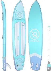 iROCKER All-Around Inflatable Stand Up Paddle Board, Ultra Series, 11' Long x 32" Wide x 6" Thick Premium SUP with Backpack, 10' Leash, Fins, 12V Electric Pump & Accessory Pouch