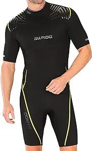 Rapido Boutique Collection Men's Equator Superior Flex Stretch Neoprene Wetsuit | Shorty Scuba Snorkeling Surf and Cold Water Wetsuit | Traje De Buceo para Hombre