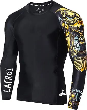 LAFROI Men's Long Sleeve UPF 50+ Baselayer Skins Performance Fit Compression Rash Guard-CLYYB