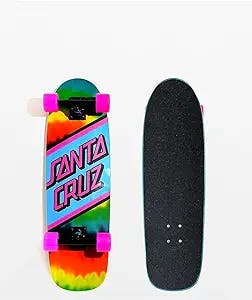 Santa Cruz Street Cruzer Complete Skateboard, Rainbow Tie Dye, 29.05"x8.79"