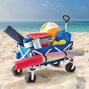 Wagon Your Way to the Beach with the ZAHIKA Folding All-Terrain Wide-Track 