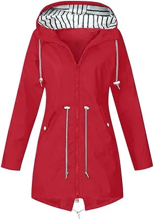 SNKSDGM Womens Jackets Rain Jackets Waterproof with Hood Windbreaker Rain Jacket Lightweight Raincoat