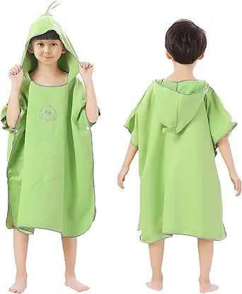 Hiturbo Kids Surf Poncho, Soft Hooded Swim Towel, Quick Dry Absorbent Changing Towels, Microfiber Cover Up for Beach Pool Bath