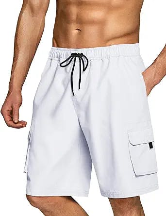 TSLA Men's 11 Inches Swim Trunks, Quick Dry Beach Board Shorts, Bathing Suits with Inner Mesh Lining and Pockets