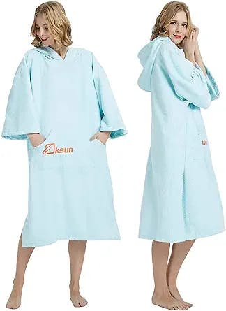 Oksun Changing Robe, Quick Dry Towel Hoodie Absorbent Terry Surf Poncho with Pocket for Beach Swimming Surfing
