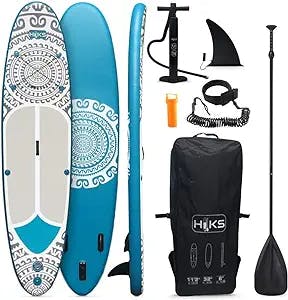 HIKS Stand Up Paddle Board SUP Sets 10'6" / 11'2" | Includes SUP Paddle, SUP Board, Hand Pump, Pressure Gauge, Backpack, & Ankle Leash | Stand Up Paddle Board for All Skill Levels
