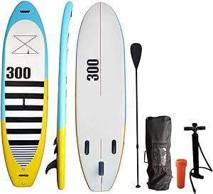 Inflatable Stand Up Paddle Boards with 3 Layers Anti Air Leakage Design, for All Skill Levels, Accessories Backpack, Leash, Adjustable Paddle and Hand Pump, Standing Boat for Adults & Youth
