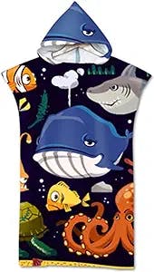 QIUMIN Print Microfiber Wetsuit Changing Robe Poncho Hood Beach Towel Qick Dry Hooded Towels for Swim Beach Surf Beachwear for Surfer Swimmer One Size Fit 16, Size : Other