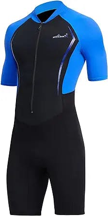Aivtalk Adult 1.5mm Neoprene Main Body Shorty Wetsuit Summer Snorkeling Scuba Diving Suit Long/Short Sleeve for Couple