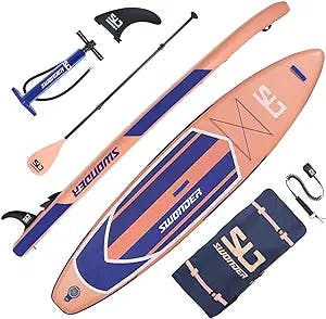 Swonder 11'6" Inflatable Stand Up Paddle Board, Heavy Duty Paddleboard for Adults and Kids, 300lbs High-Capacity SUP with Premium Accessories inc. Air Pump, Paddles, Leash, Backpack