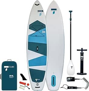 TAHE Inflatable Stand Up Paddle Board 11'0 SUP, Incl. Paddle, Coil Leash, Touring Center Fin, Backpack, Hand Pump - 2 Year Warranty