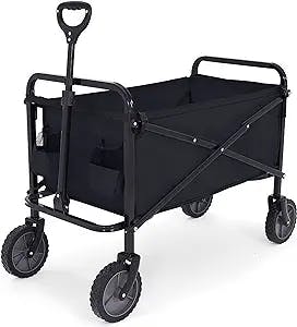ABCCANOPY Folding Collapsible Utility Wagon Cart Outdoor Garden Shopping Camping Cart, Black