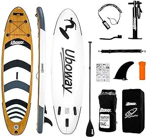 Uboway Inflatable Stand Up Paddle Board 10' /11' Paddleboard Inflatable Ultra-Light with Premium Sup & Backpack Accessories for All Skill Levels, Non-Slip Deck, Dry Bag & Hand Pump, Sup for Adults