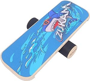 ZUKAM Balance Board Trainer, Wooden Balancing Board with Workout Guide to Exercise and Build Core Stability, Wobble Board for Skateboard, Hockey, Snowboard & Surf Training