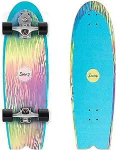 VOMI Pumpping Skateboard P7 Truck Land Surfing Carving Surfskate 32" (Bidirectional Steering Thruster + INDY) ABEC-11 Bearing, 32×10 inches 7-Layer Maple Complete Board, for Kids Teens & Adults