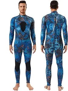 Seaskin Spearfishing Wetsuit for Mens, 1.5mm Neoprene Camo Full Body Diving Suits for Snorkeling Swimming