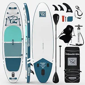 TIGERXBANG Stand Up Paddle Boards 10'6" x 32" x 6" with Premium SUP Board Accessories, Inflatable Paddle Boards for Adults/Kids with Double-Bladed Paddle, Kayak Seat, Defender-Pro Collection