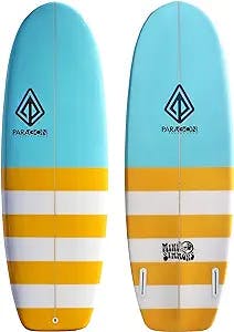 Paragon Surfboards Performance Mini Simmons | Fast & Easy to Ride Surfboard, Ideal to Surf Small to Medium Waves | 5'4" x 21" x 2.375" | Blue/Orange