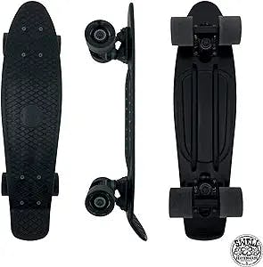 Swell Skateboards 22 inch and 28 Inch Plastic Retro Mini Cruiser Complete Skateboard for Beginners, Boys, Girls, Youths, Teens, Adults, and College Students.