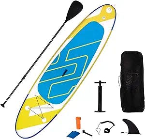 Get ready to hang ten with the GYMAX Inflatable Stand Up Paddle Board! This