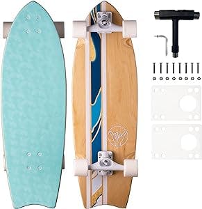 South Bay Skate Co™ - Barefoot Skateboards - Longboard & Surf Carving Skateboards - Complete Premium, Barefoot Skate Boards with Large Wheels & Carving Trucks for Adults, Teens & Kids