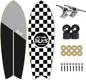 FOVKP Land Surfing Skateboard CX4 Carving Truck Ski Practice boardSimulated Surfing Training Board, ABEC-11 Bearing, Maple Wood Surfskate 75×24cm, Suitable for Children, Teenagers, Youth and Adults