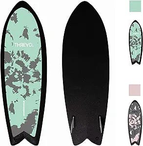 thread Soft Top Surfboard - Shortboard Fish 5'3" - Durable, Waterproof, Flexible Foam Surfboard - Made in USA, 100% Recyclable